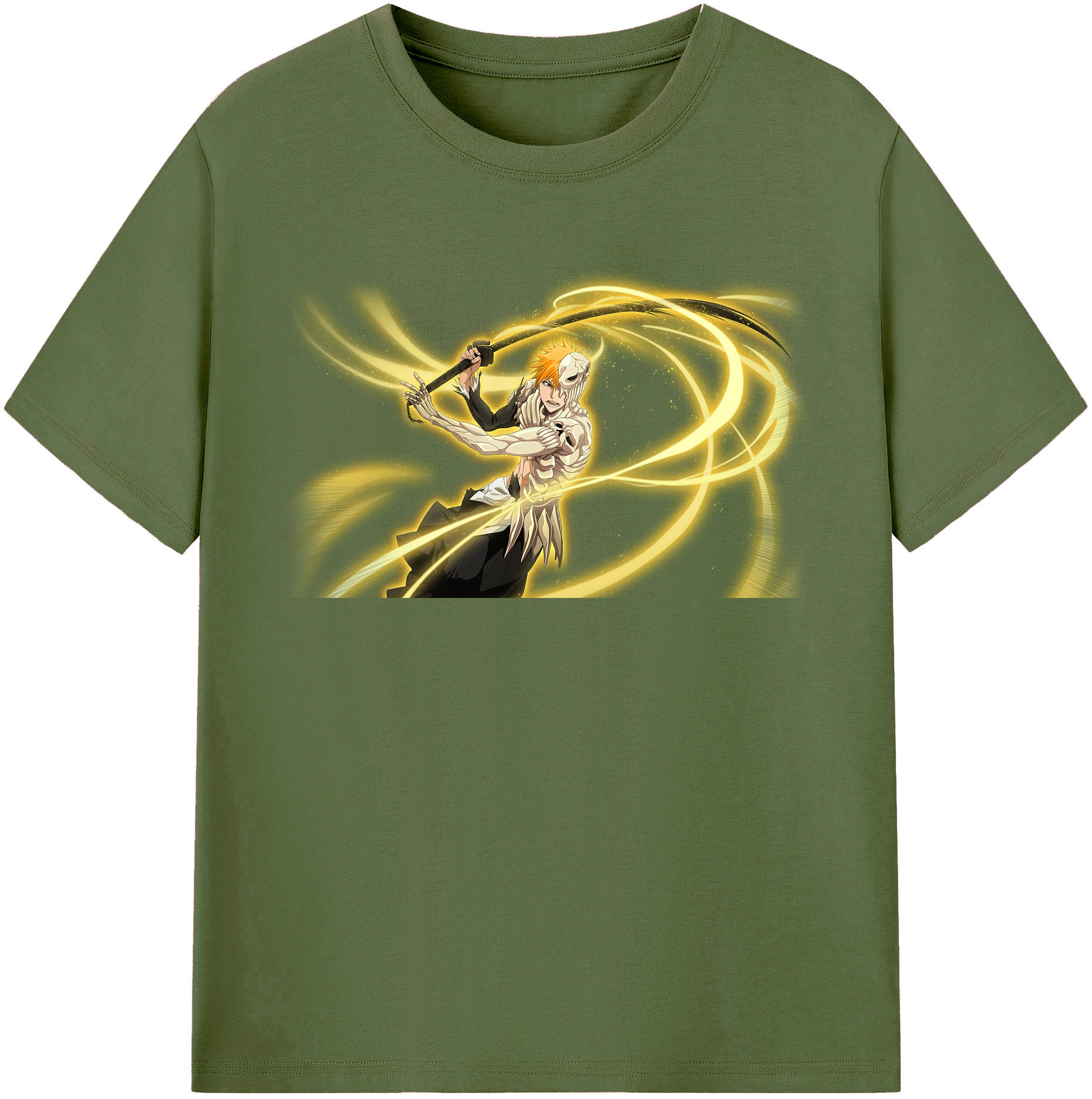 （画像用） ブリーチ 黒崎一護（くろさき いちご）BLEACH Kurosaki Ichigo 綿100％半袖Tシャツ（フロントプリント）